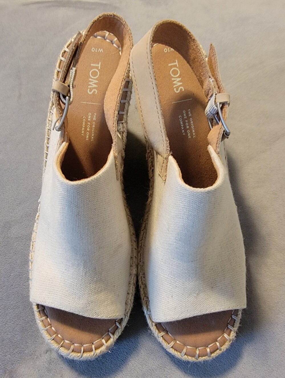 TOMS Wedge Canvas Jute Heel